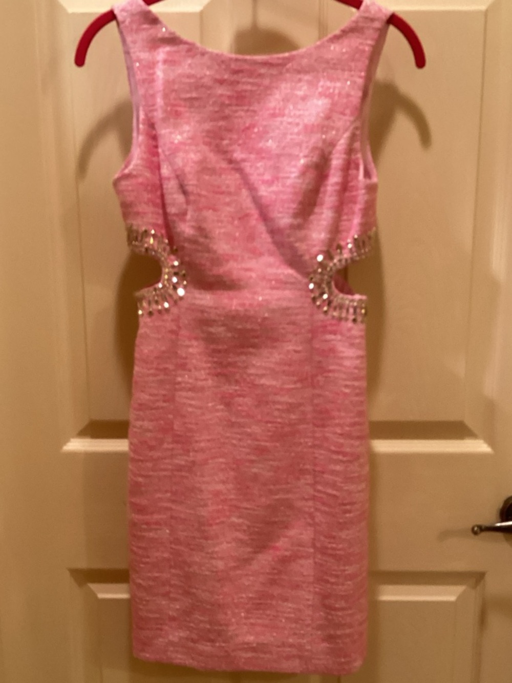 Lilly Pulitzer Catie  Pink Jewel-Embellished Cutout Mini Dress